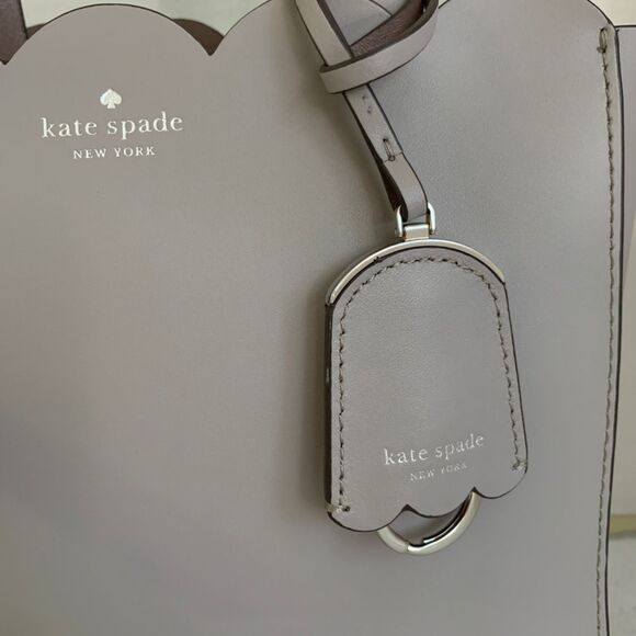 Kate Spade Mini Mina Magnolia Street Satchel Crossbody Grey Leather - Picture 2 of 11